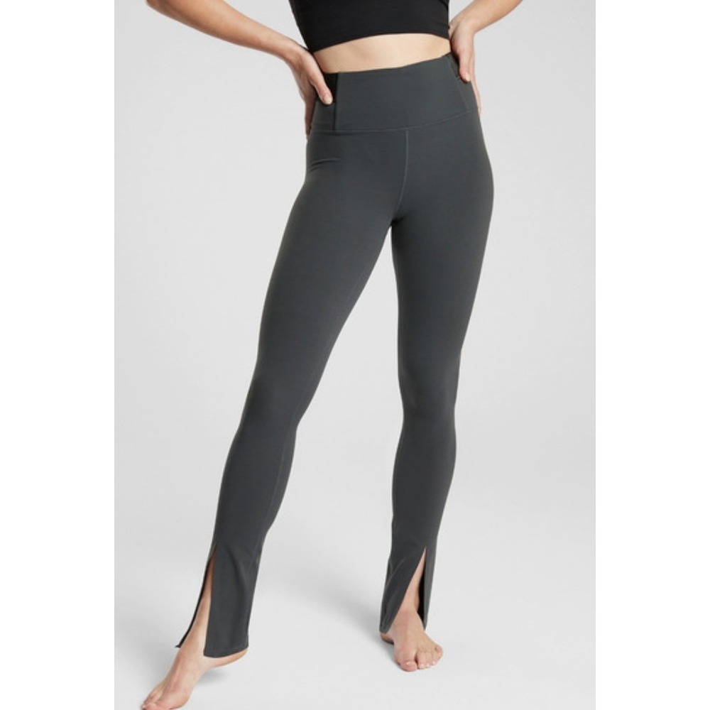 Athleta Pants Womens Small‎ Grey Aura Split High Rise Yoga Flare Athletic